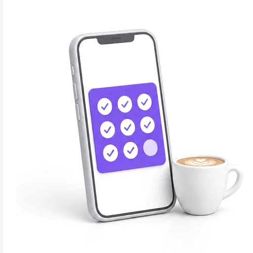 Un téléphone qui affiche une carte à tampons